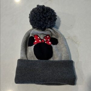 NWOT Girl's Disney GAP Minnie Mouse Gray Winter Hat‎ Cap Beanie S/M